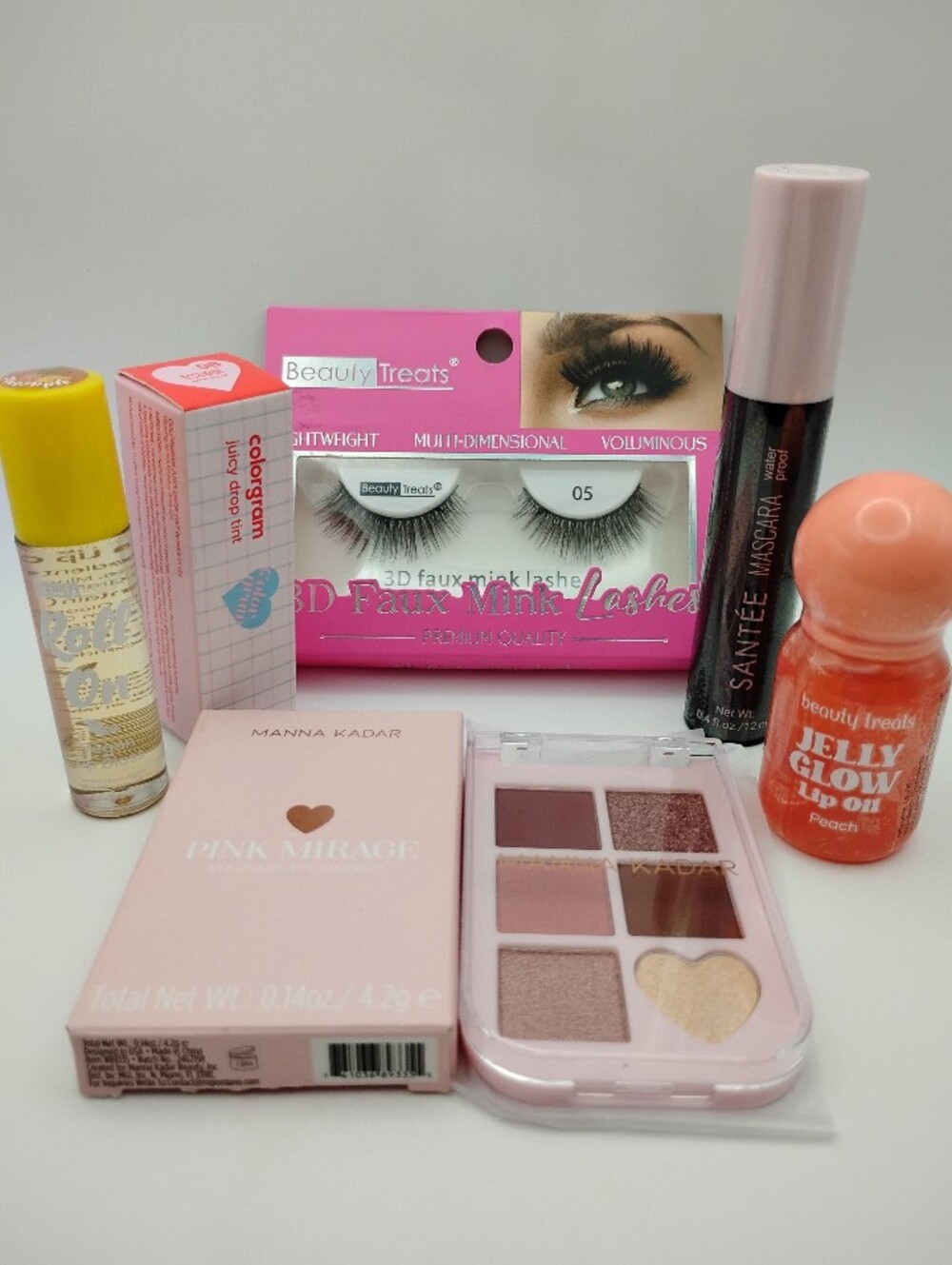 Eye And Lip Makeup Bundle- Lipgloss, Eyeshadow, & Eyelashes